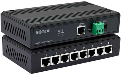 工業級串口轉以太網聯網服務器_UT-6808-POE 10/100M轉8口RS-232/485/422 POE串口服務器